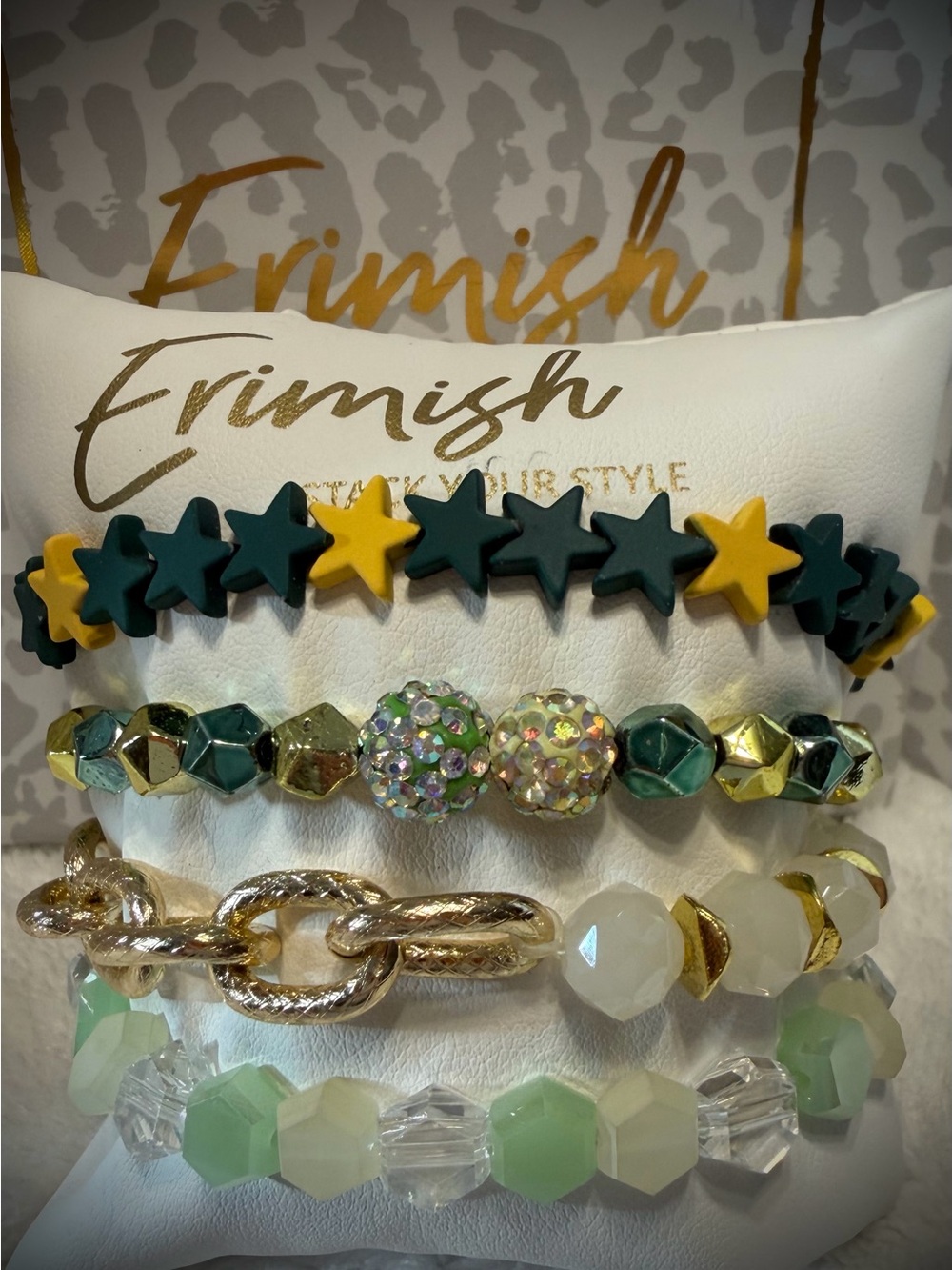 New ERIMISH Bracelets 4 Pc- Green - Custom Regular, Kids or Extended Size